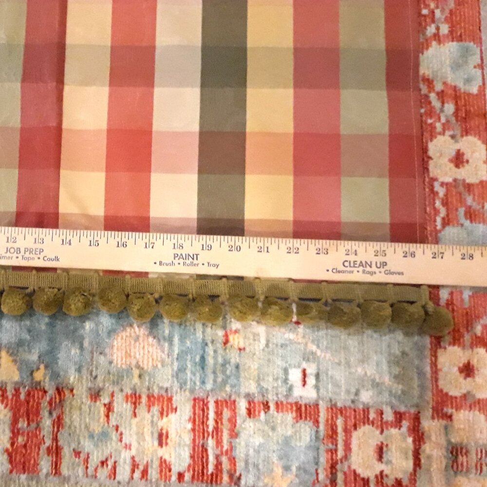 Tropical Barkcloth & Moire Vtg/Retro Homemade Curtains w Valance Single Window - Picture 8 of 15